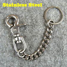 Stainless Steel Keychains Lobster Clasps Fob Key Chain Ring Holder Wallet Chain