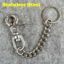 Stainless Steel Keychains Lobster Clasps Fob Key Chain Ring Holder Wallet Chain