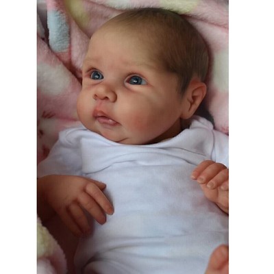 Lebensechte fertige Reborn Baby Puppe bemalt weichem Silikon Vinyl Spielzeug Geb