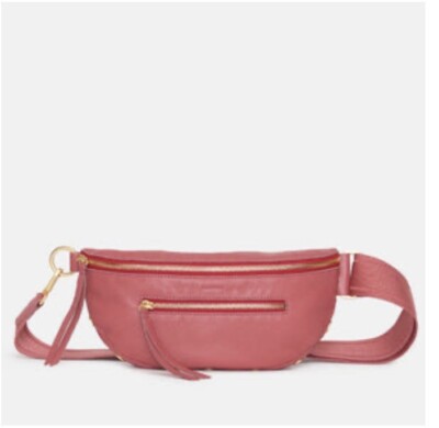 NWT Hammitt Charles Leather Crossbody Sling Belt Bag Rouge Pink