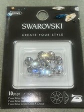 Swarovski Xirius Hotfix 7mm Flatback Clear Crystals 10 Pc /pz