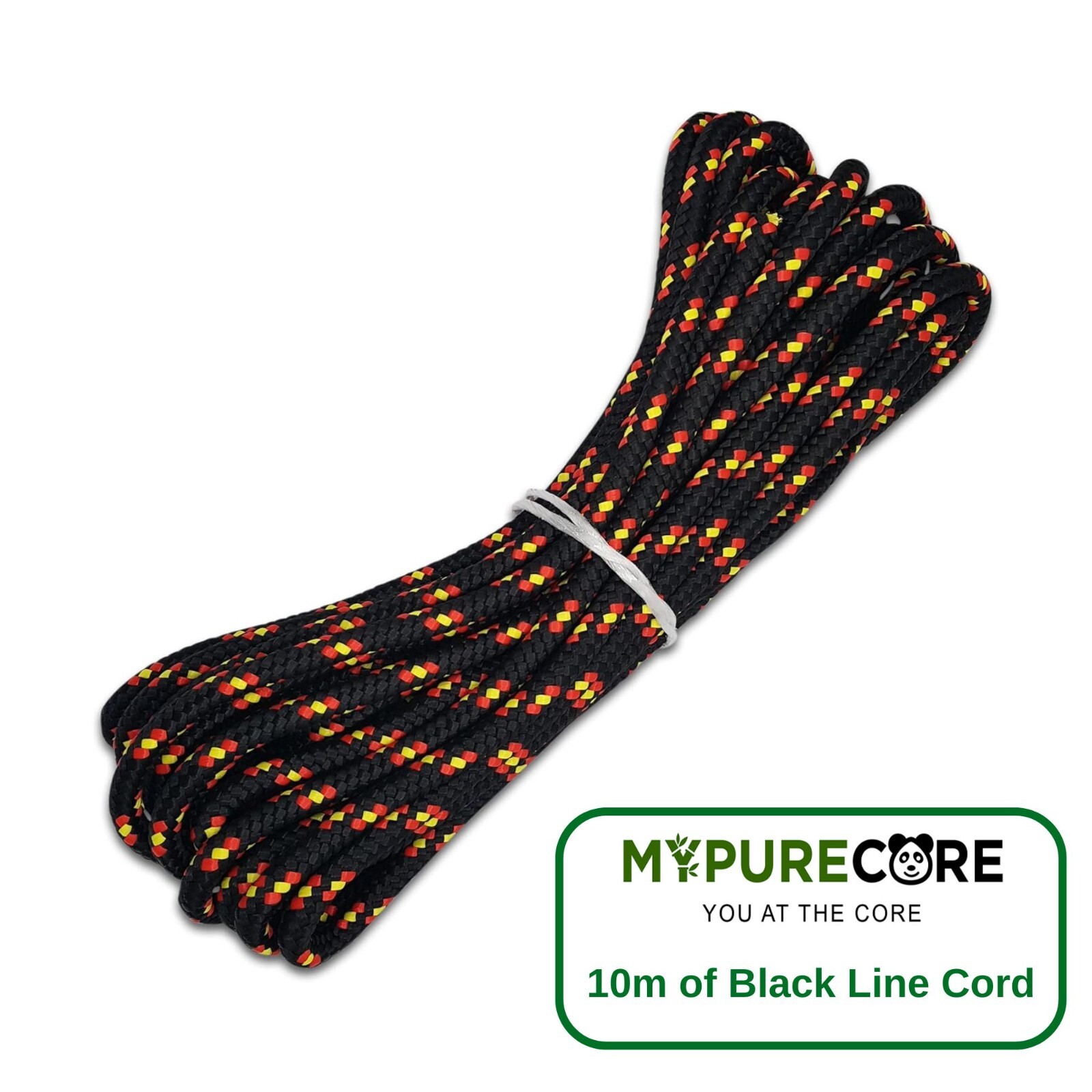Braided Rope Polypropylene 10mm – 10m Black Polypropylene Cord for Multiple Uses
