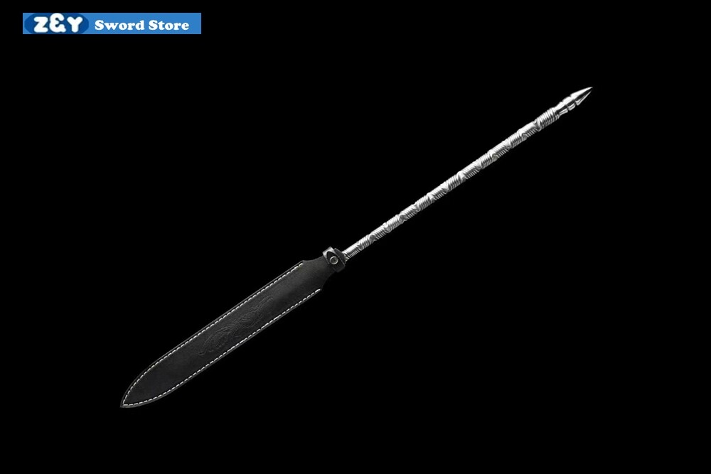 Handmade Folded Steel Hunting Spear Sharp Spearhead Solid One