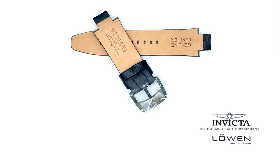 Auténtica correa de reloj Invicta Subaqua 19889 de cuero negro de 26 mm Foto 2 de 3
