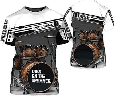 Personalized Drummer 3D Shirts Custom Name, On Drummer Drummer 3D Shirts, Person