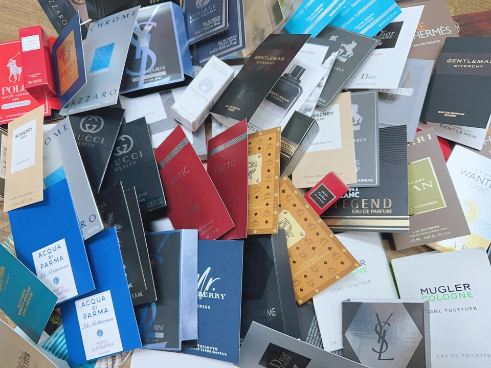 10 X Mix Men Parfum Toilette Samples Dior Versace Ysl Jean Paul Gucci Burberry - Image 3 of 3