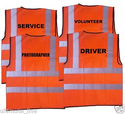 SUPERSOUCH Volunteer Photographer Driver Service HI VIS SAFETY VEST WAISTCOAT EN471 Printed