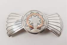 SW Style Signed Sterling Silver Cooper Stamped Hair Barrette