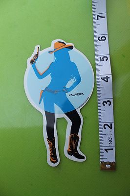 Sexy Country CowGirl Gun Lady ALMERA Pop Art Car Racing Surfing Skate STICKER