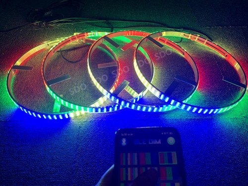 17.5'' Dream Color Chasing Triple Row LED Wheel Lights For Truck Tire Rim Lights - Foto 9 di 16