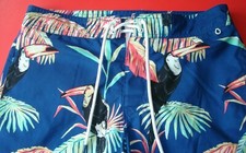 American Eagle Men's Board Shorts Swim Trunks Palm Trees Toucans Size Small