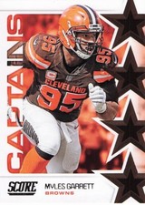 2019 Score Football Captains #C-17 - Myles Garrett - Cleveland Browns