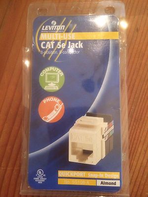 Leviton Almond Quickport Multi-Use CAT 5e Jack 8-position, 8-conductor 5G108-A