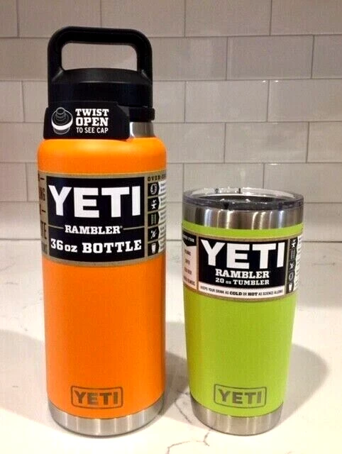 YETI Rambler 18 oz King Crab Orange KCO Bottle w/ Chug Cap Retired Color  New