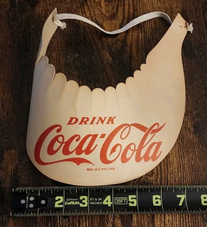 Vintage 1950's-1960's Coca-Cola Cardboard Sun Visor/Hat (Never