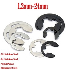 E-Clip Circlip Washer External 1.2mm-24mm Stainless Carbon Steel Retaining Ring