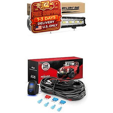 LED Light Bar Spot Flood Combo w/ Wiring Harness Rocker Switch Kit 20" 450W