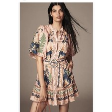 FARM Rio Dream Garden Pink Mini Dress S/S Size Medium