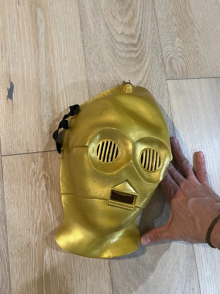 Vintage 1995 Star Wars C3PO Droid Halloween Adult Mask Lucas Film Cosplay VTG - Image 3 of 4