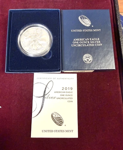 2019-W American Eagle Silver $1 Proof Coin U.S. Mint Original Case  & COA