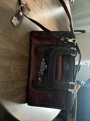 MC Purse Shoulder Strap Brown Alligator Leather Designer Brand 