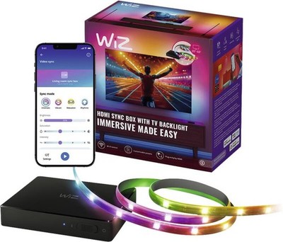 LED-Lichtband  Inneneinsatz Hintergrundbeleuchtung TV HDMI Sync Box 55-65 Zoll
