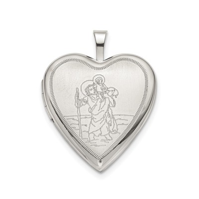 Sterling Silver Saint Christopher Medal Necklace Travel Protection Locket Angel