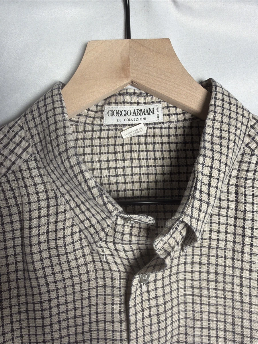 Armani Collezioni Linen Casual Button-Down Shirts for Men for sale