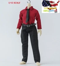 1/12 scale red shirt full suit w/ tie For 6'' Figure BJD Mezco Marvel SHF ❶USA❶