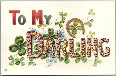 1910s ''TO MY DARLING'' Large Letter Embossed Postcard ''Printed in Germany'' Unused