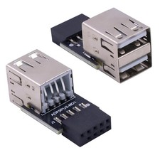 Poyiccot 9Pin USB 2.0 Female Motherboard Header to Dual Type A Female Extensi...