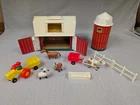 Vintage Fisher Price Family Play Farm Barn with Silo, Tractor, Animals etc.