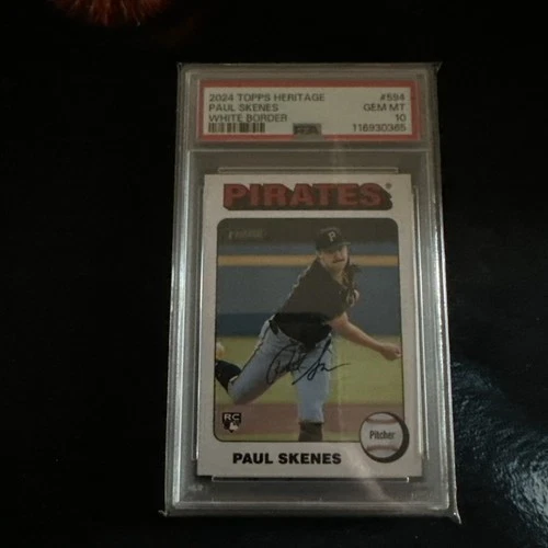 2024 TOPPS HERITAGE 594 PAUL SKENES WHITE BORDER - PSA 10 Gem Mint Rookie