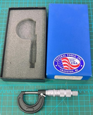 CENTRAL TOOLS Inc. 0-1'' Outside Micrometer #6009 W/ Original Box