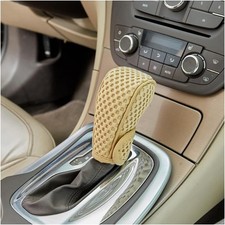 Gear Shift Knob Cover, Breathable Shift Knob Gear Stick-on Beige