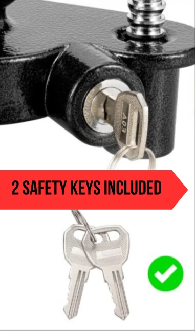 Anhängerschloss Bügel Schloss Diebstahlsicherung Schwarz für Anhänger Wohnwagen - Bild 2 von 4