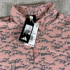 NWT Adidas Men  s Large Go-To Print Wonder Clay Geometric Golf Polo Shirt