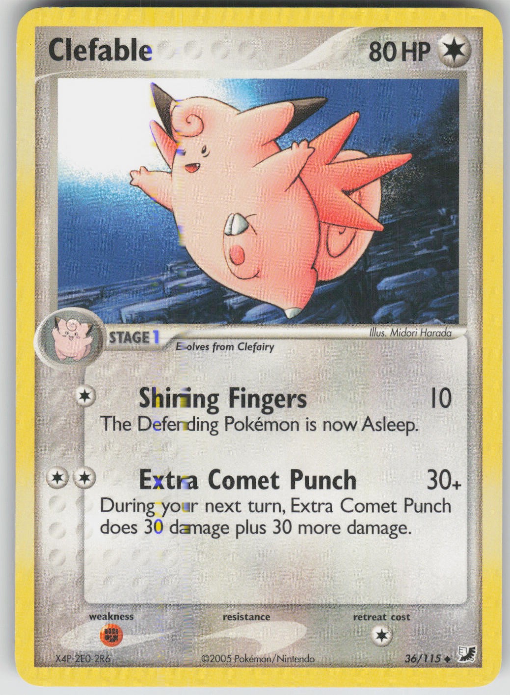 Pokemon TCG Clefable Uncommon EX Unseen Forces 36/115