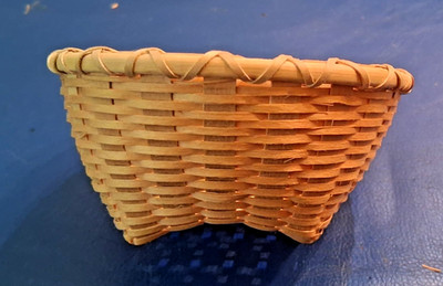 Hand Made Hand Woven Shaker Style SMALL Miniature Basket Delicate