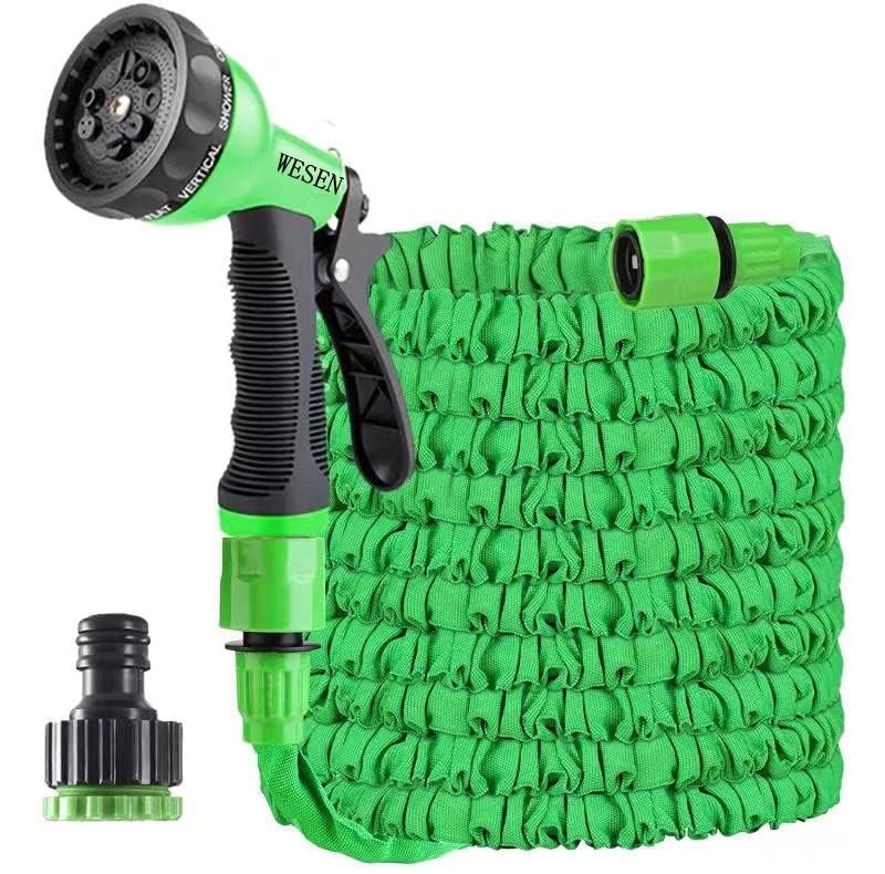 Tuyau d'arrosage extensible vert de 7.5m pour chouchouter vos massifs de fleurs en été