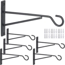 8" Hanging Plant Hooks, 6 Pack Hanging Basket Bracket Wall Hooks, Plant Hangers 