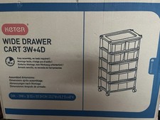 Keter Drawer Cart 3W+4D Grey 7 Drawer Storage Unit on Wheels 59x 38.5x101.5 cm