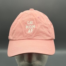 Cat Mom AF The Classics Dad Hat Baseball Cap Adjustable Pink Embroidered