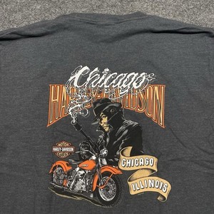 T-shirt Vintage Harley-Davidson Chicago - Taille M - Noir Coton - Style Moto Américain