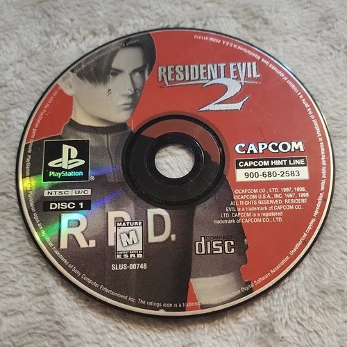 Capcom Resident Evil 2 Sony PlayStation 1 Survival Horror 1998 M NTSC-U/C Disc 1