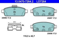 Brake Pad Set, Disc Brake ATE 13.0470-7264.2