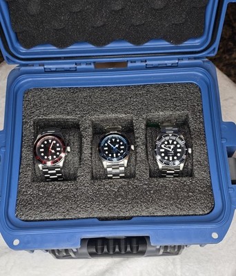 Set Of Three Invicta Pro Diver 20121, 20119, 20122 43mm With 3-slot Dive Case 