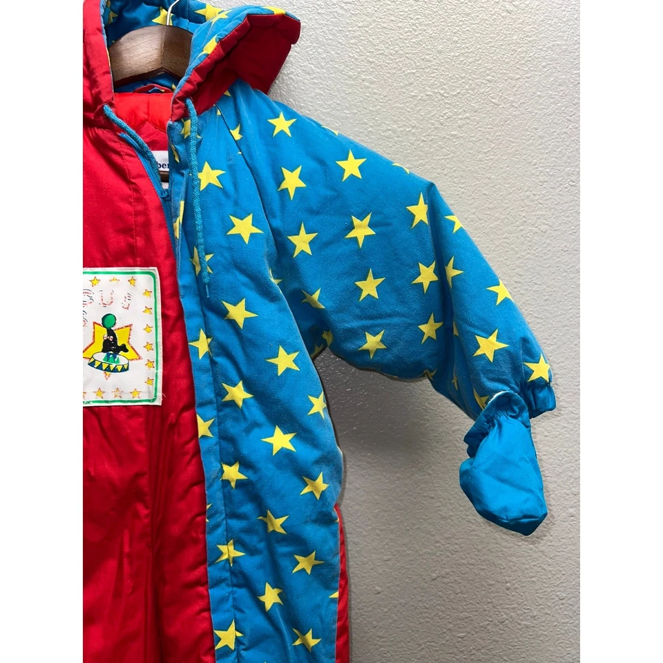 Vintage Gerber Bebé Una Pieza Estrellas de Circo Rojo Cremallera Completa Niño Pequeño 18 Meses Foto 3 de 4