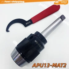 Keyless Drill Chuck Integral Shank Self-Tightening APU13-MAT2 1mm-13mm Morse