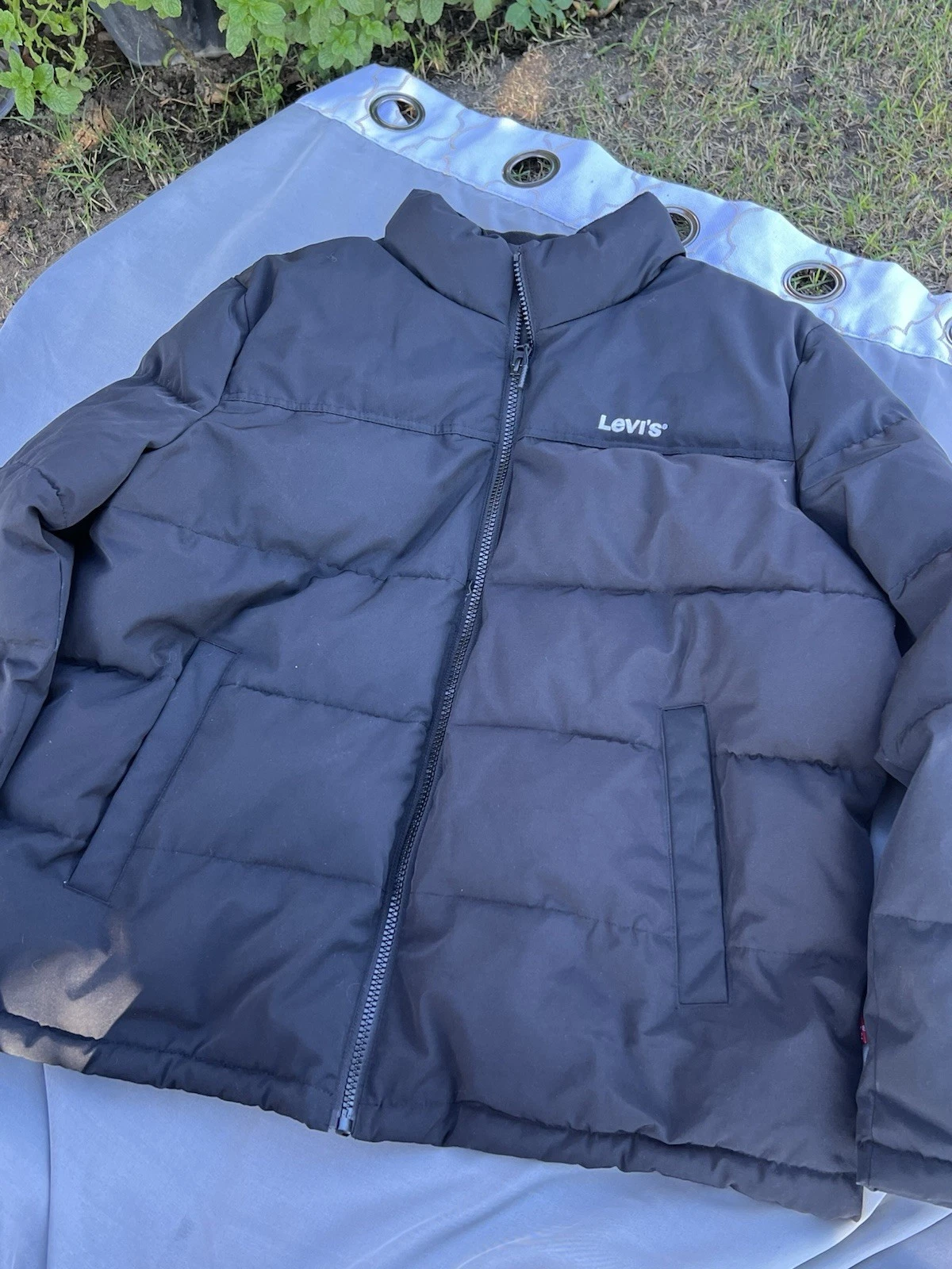 Men's Levi's® Arctic Cloth Stand Collar Logo Puffer Jacket BLACK Size : XXL